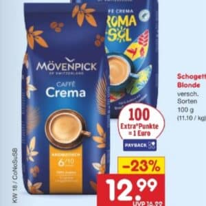 Mövenpick Kaffee ☕️ ganze Bohnen für eff. 11,99€