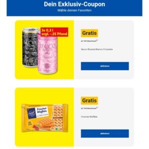 Secco o Frischewaffel gratis ab 10€ EK bei Lidl durch E-Mail- Coupon