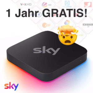 *Schnell* 🚀 1 Jahr Sky TV GRATIS streamen & Discovery+ inkl. Sky Stream Box komplett kostenlos