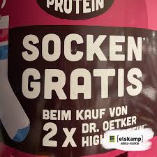 Gratis-Socken beim Kauf von Dr.Oetker High Protein