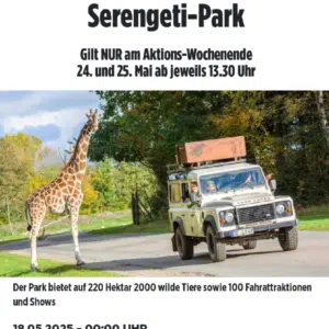 Eintritt frei im Serengeti-Park am 24.5. und 25.5.2025 jeweils ab 13:30 Uhr für BildPlus Kunden