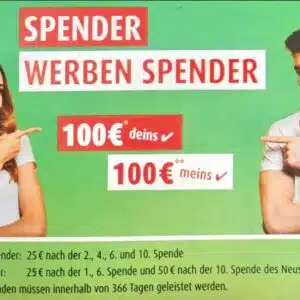 Plasma Service Europe[Plasmaspende] - 100€ Bonus durch Spender werben Spender - Aktion