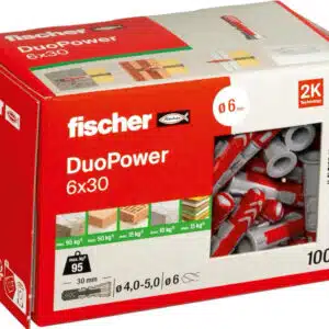 fischer DuoPower 6 x 30, Universaldübel 100 Stück für 4,49€(statt 5,99€)