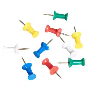 Amazon bunte Basics Reißzwecken, Stahlspitze, 200 Stück für 1,75€(statt 4,55€)