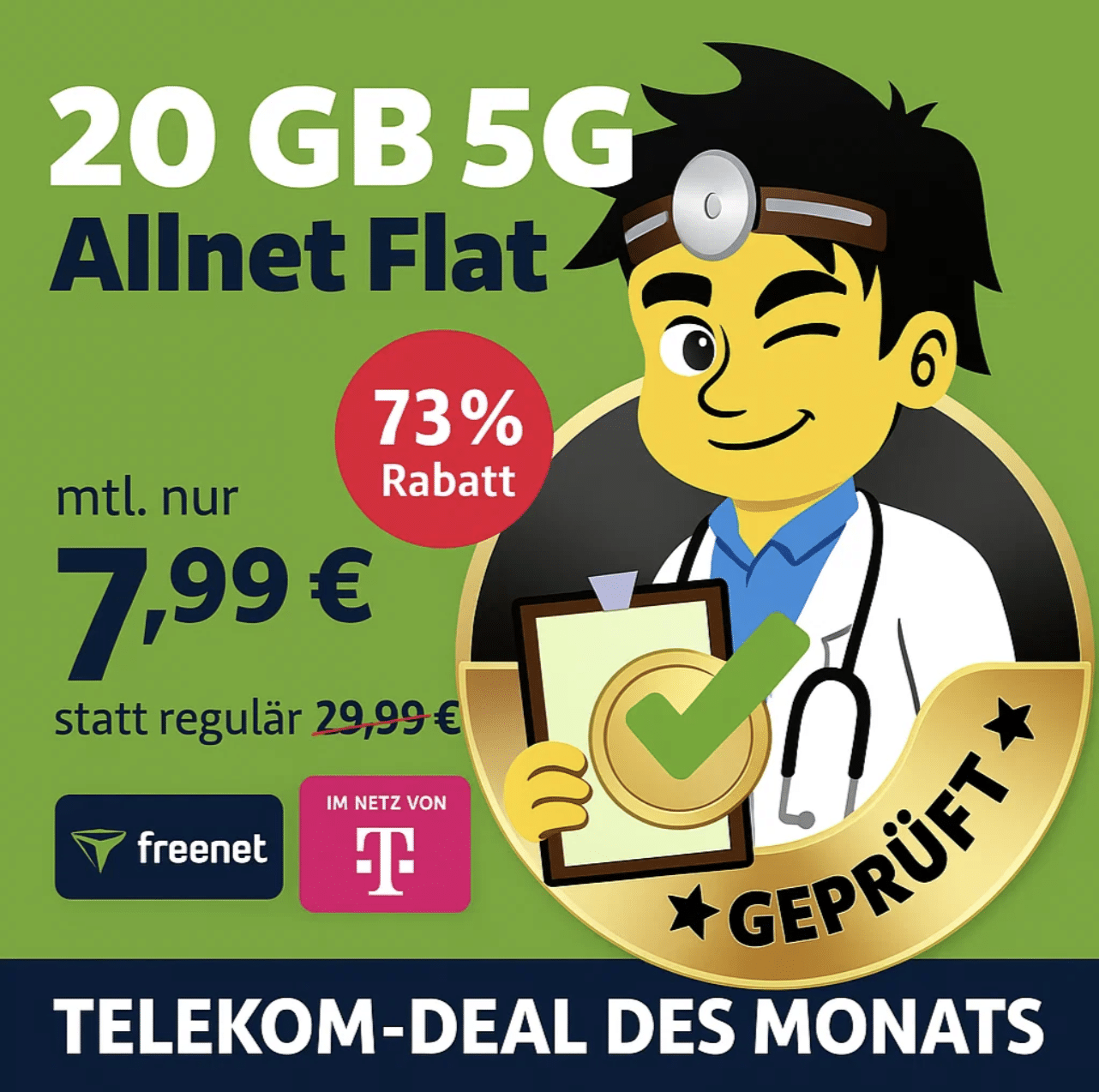 Thumbnail 🔥 Telekom-Deal des Monats: 20GB 5G Allnet für 7,99€ – ohne Anschlusspreis &amp; mit vielen Extras (z.B. MultiSIM für Apple Watch)