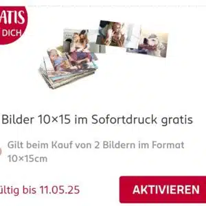 Gratis zwei Fotos 10x15 in der Rossmann App (evtl. personalisiert)