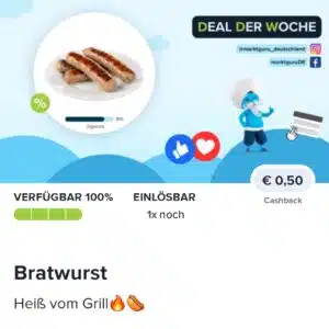 0,50€ Cashback auf Bratwurst bei Marktguru