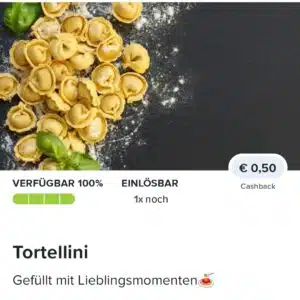 0,50€ Cashback auf Tortellini bei Marktguru
