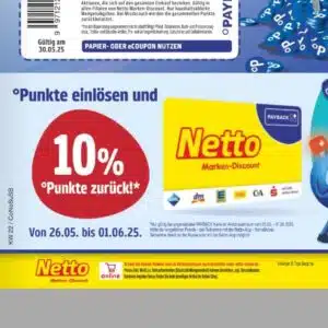 Netto: 10% der Payback-Punkte zurück *bis 15.06.*