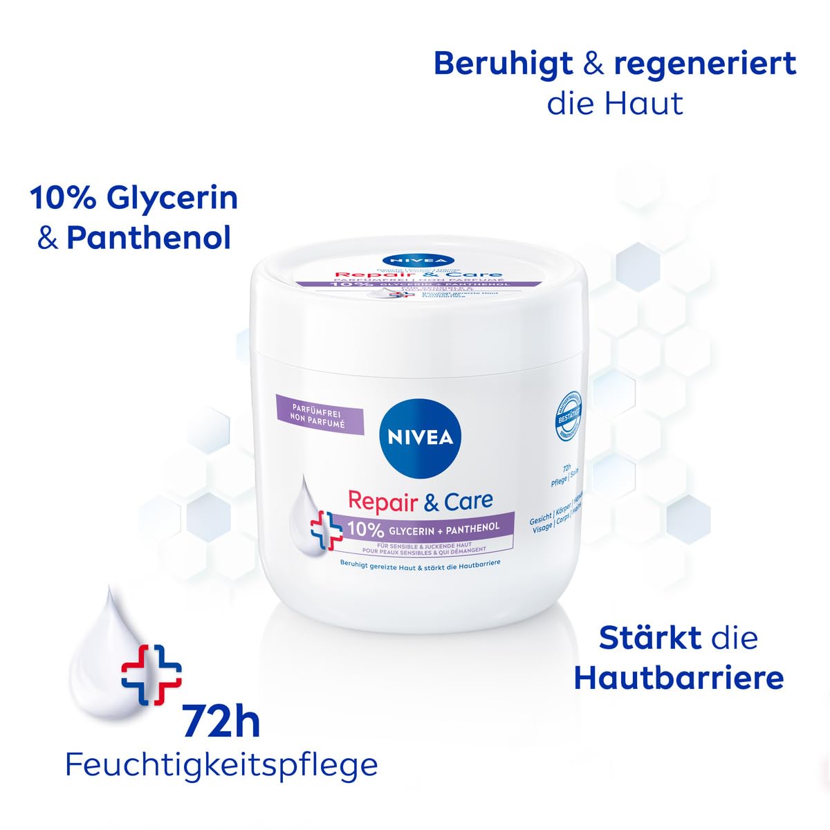Thumbnail NIVEA Repair & Care Creme Parfümfrei 400 ml für 5€ (statt 6,99€)
