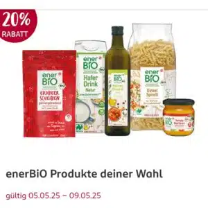 20% Rabatt auf enerBio Produkte bei Rossmann mehrmals einlösbar bis 25.05.2025