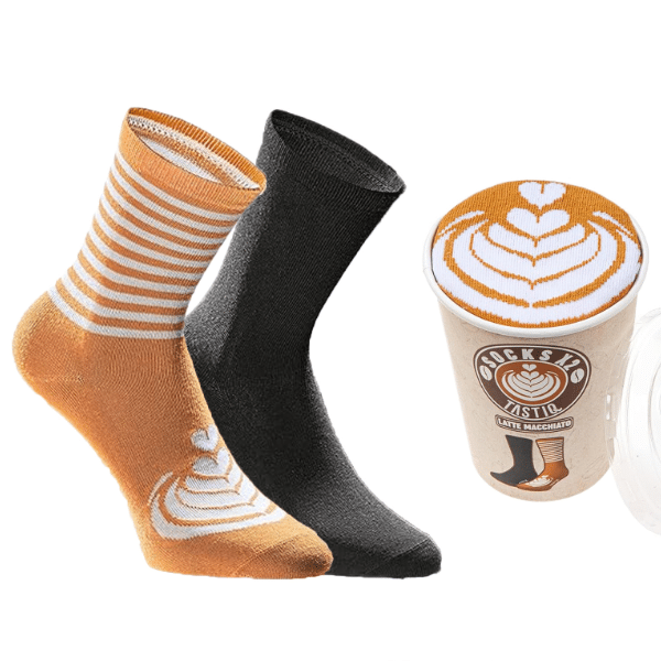 Thumbnail 6 Paar Tastiq Baumwoll-Socken mit Latte Macchiato-Print in Kaffeebecher-Geschenkbox für 17,99€ (statt 32€)