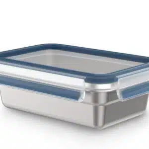 Emsa Clip & Close auslaufsichere Edelstahl-Frischhaltedose, 0,8 L in blau/ Edelstahl für 15,99€(statt 29,78€)