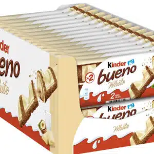 kinder bueno White Schokoladenriegel mit 30 Packungen à 2 Einzelriegeln für 19,99€(statt 29,70€)
