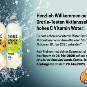 hohes C Vitamin Water gratis testen *Vorankündigung*