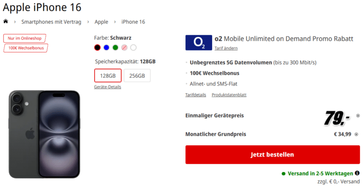 Apple iPhone 16 Handytarif