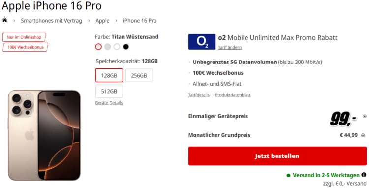 Apple iPhone 16 Pro Handytarif