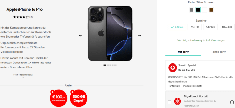 Apple iPhone 16 Pro Handytarif