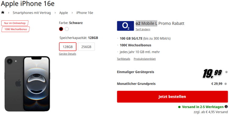Apple iPhone 16e Handytarif