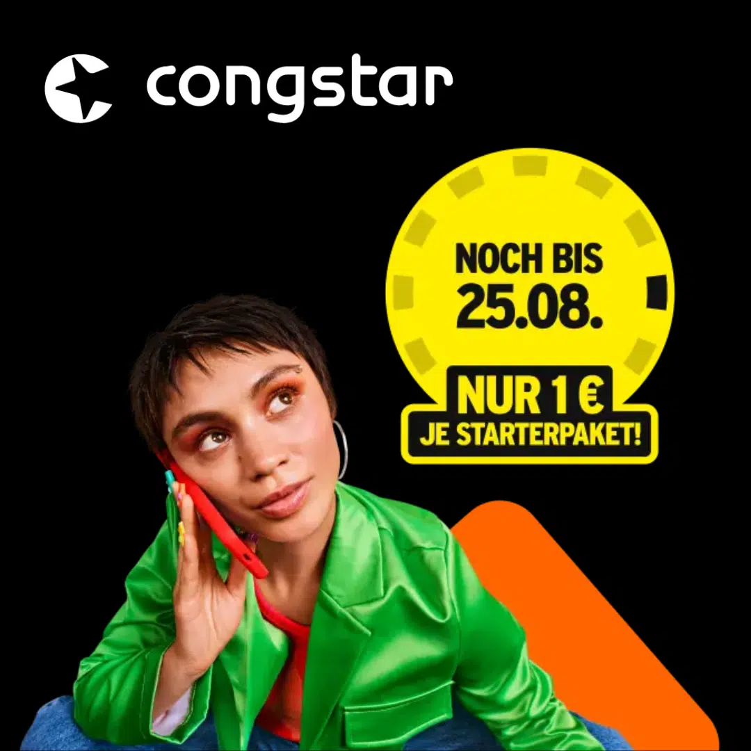 Thumbnail 🚀 Congstar Prepaid-Tarife z.B. 30 GB Allnet mit 5G für 10€ / 4 Wochen inkl. 10€ Startguthaben &amp; nur 1€ Anschlussgebühr