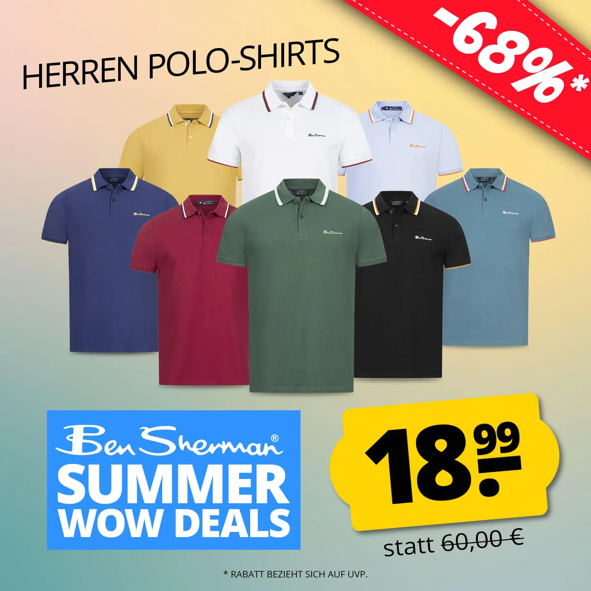Thumbnail Ben Sherman Herren Polo-Shirts für je 18,99€ zzgl. Versand 👕 28 verschiedene Farben &amp; Modelle