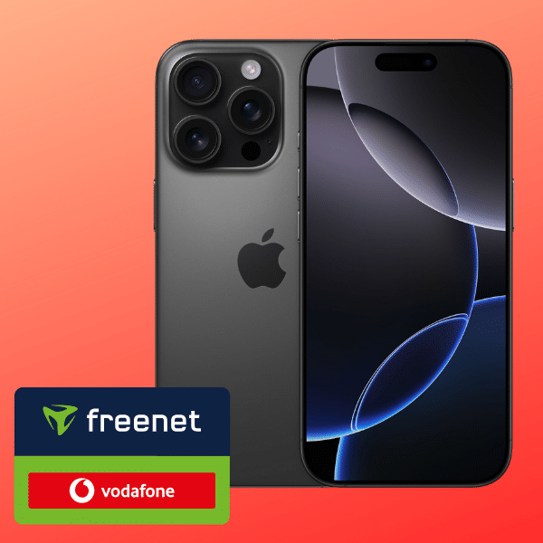 Thumbnail Eff. nur 6,03€/Monat! 😳 Apple iPhone 16 Pro (128GB) für 109€ + 60GB 5G/LTE Vodafone Allnet für 44,99€/Monat + 150€ Wechselbonus (freenet Vodafone Allnet Flat)