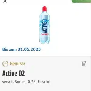 Active O2 (versch. Sorten, 0,75l Flasche) ab 15 € MEW gratis mit der Edeka-App (Edeka Südbayern)