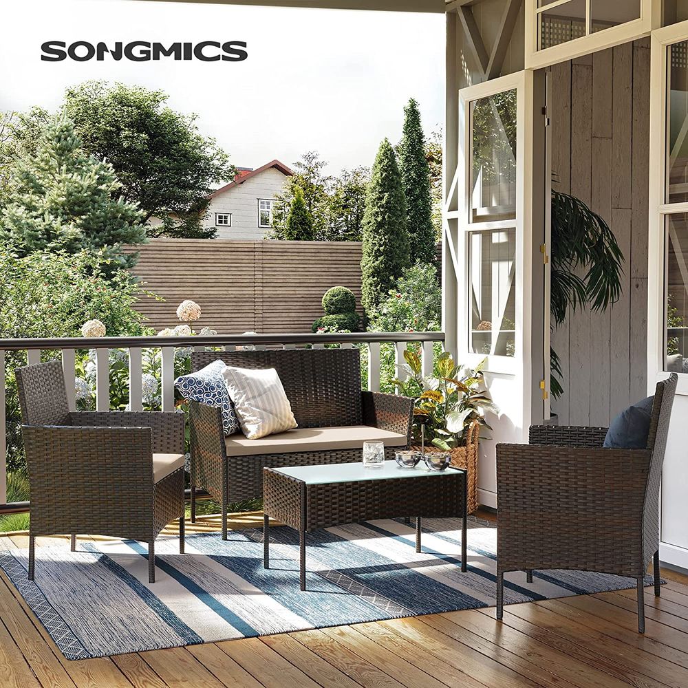 Thumbnail 🌞 SONGMICS Balkonmöbel-Set 4-teilig für 114,74€ (statt 160€)