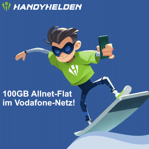 Thumbnail Handyhelden: 100GB LTE/5G Allnet-Flat im Vodafone-Netz (1 Monat oder 24 Monate Laufzeit) für 11,99€/Monat