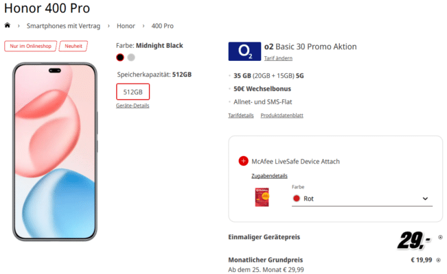 Honor 400 Pro Handytarif