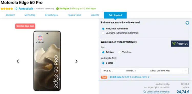 Motorola Edge 60 Pro Handytarif