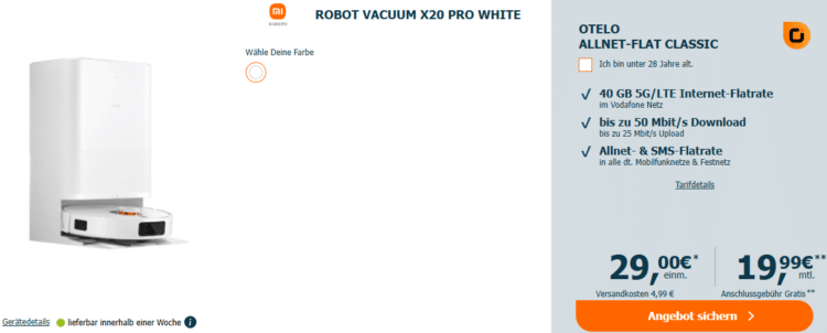 Xiaomi Robot Vacuum X20 Pro Tarif