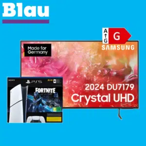 Eff. GRATIS + 127€ Ersparnis: Samsung 65“ 4K Smart-TV für 1€ + GRATIS PS5 Slim Digital + 20GB 5G/LTE Allnet für 34,99€/Monat (Blau Allnet M im o2-Netz)