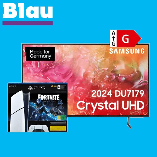 Thumbnail Eff. GRATIS + 159€ Ersparnis: Samsung 65“ 4K Smart-TV für 1€ + GRATIS PS5 Slim Digital + 20GB 5G/LTE Allnet für 34,99€/Monat (Blau Allnet M im o2-Netz)
