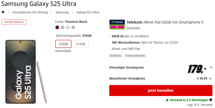 Samsung Galaxy S25 Ultra Handytarife
