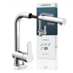 SCHÜTTE London Küchenarmatur mit ausziehbarer Geschirrbrause | Chrom | Hochdruck (79700) für 44,91€ statt 65,94€