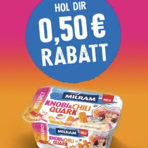 0,50€ Rabatt auf Milram Knobi & Chili Quark 185 g