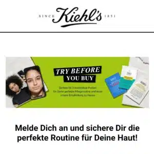 Kiehl&#039;s: 3 gratis Proben erhalten - für die perfekte Routine deiner Haut