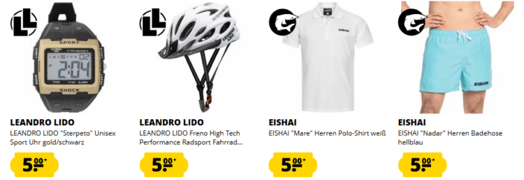 SportSpar: Ausgewählte Artikel für 5€ zzgl. Versand