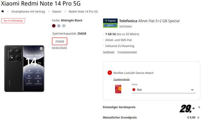 Xiaomi Redmi Note 14 Pro 5G Handytarif