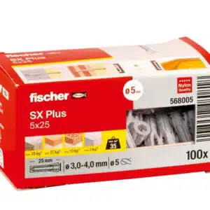 fischer Spreizdübel SX Plus 5 x 25 ,100 Stück für 3,75€(statt 6,05€)