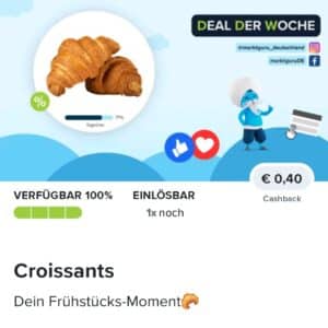 0,40€ Cashback auf Croissants 🥐 bei Marktguru