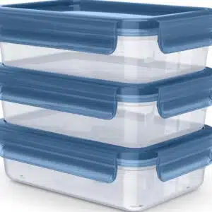 Emsa Clip & Close Eco Frischhaltedosen-Set, 3-teilig, 0,8 L in transparent/blau für 8,22€ (statt 14,72€)