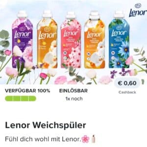 0,60€ Cashback auf Lenor Weichspüler bei Marktguru