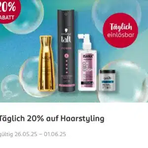 täglich 20% auf Hairstyling - Rossmann App (26.05.-01.06.2025)