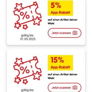 Rabattcoupons 5%/10%/15% in der Netto-App (regional?)