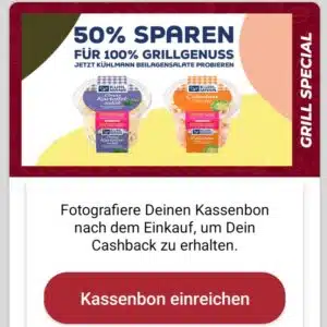 50% Cashback auf Kühlmann Beilagensalate bei scondoo