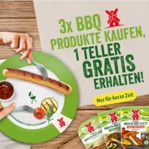 🌭 Gratis Teller beim Kauf von 3 veganen Rügenwälder BBQ Produkten