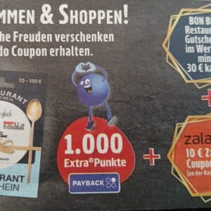 Edeka: Bon Bon Restaurantgutschein im Wert von mindestens 30 Euro kaufen und dazu erhalten: 1.000 Payback Punkte &#043; 10 Euro Zalando Gutschein (Südbayern evtl. auch bundesweit)