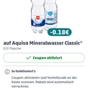 Gratis Medium/Classic Aquiva Wasser 0,5L